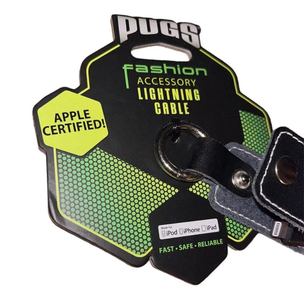Iphone Ipad Ipod Charger Cable Leather Snap